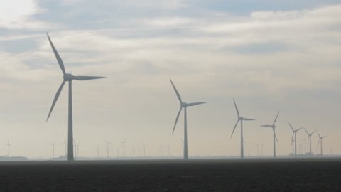 Windmills in a line