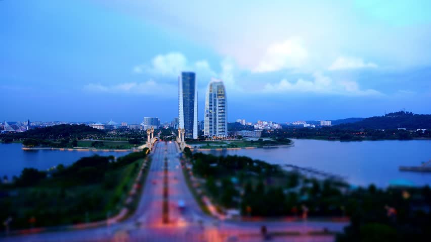 Miniature Timelapse in the night of Putrajaya Malaysia