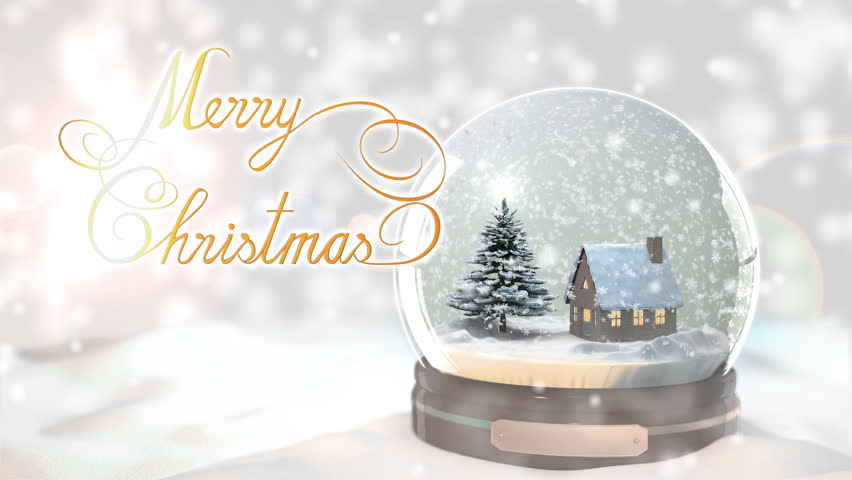 Merry Christmas Gift Snow Globe Stock Footage Video (100% Royalty-free