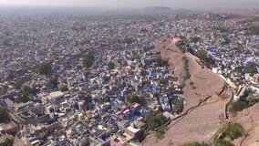 view to Rajasthan blue city Jodhpur from Mehrangarh Fort,India
