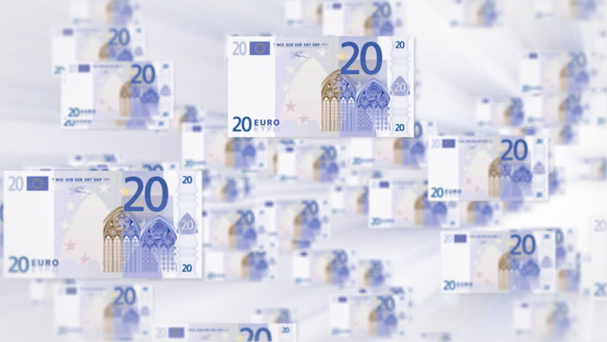 20 EURO bill flying