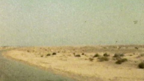 ADEN PROTECTORATE, CIRCA 1960: British officers desert vintage. Southern Arabia.  One of a kind private owned vintage and historic 8mm film. Today the territory forms part of the Republic of Yemen.