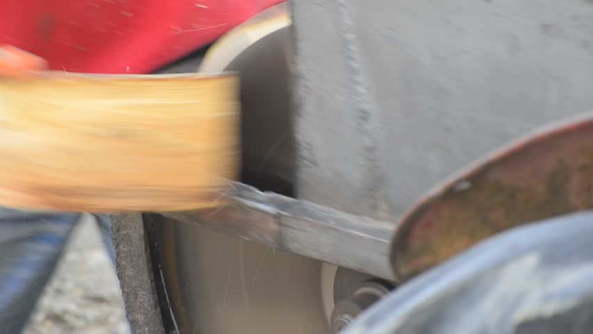 carpenter sawing timber, sound included