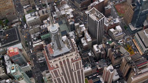 New York City, NY - October 26, 2012: Aerial shot of Empire State Building, New York City