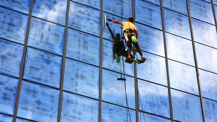 Skyscraper Window Glass Cleaner Stock Footage Video 100 Royalty Free Shutterstock