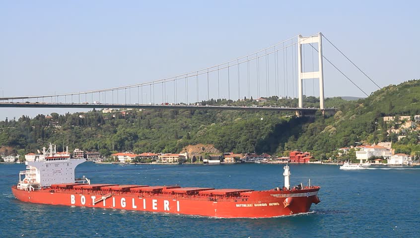 ISTANBUL - JULY 5: Bulk carrier ship BOTTIGLIERI GIORGIO AVINO (IMO: 9426104,