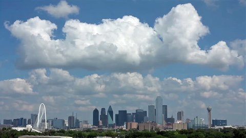 DALLAS-OCTOBER 1: A Time Lapse of Skyline Dallas on October 1, 2013 in Dallas, Texas. Dallas is the ninth most populous city in the United States and the third most populous city in the state of Texas