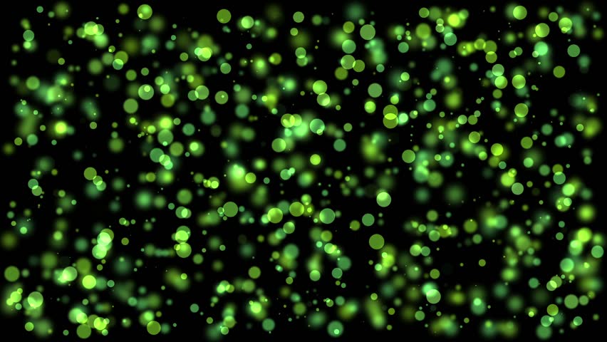 Dust Particles Abstract Green Background Loopable