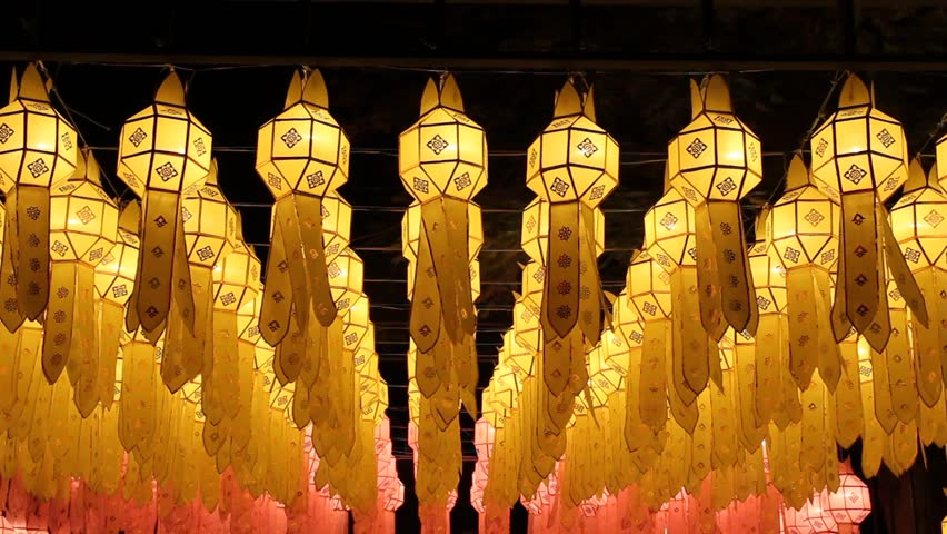 Lanterns in Yee-peng Festival ,chiangmai Stock Footage Video (100% ...