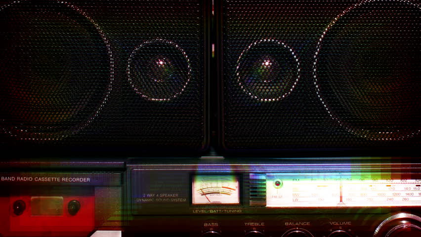 a selection of our amazing collection of vintage radio and ghettoblasters in a sequence with changing urban backgrounds
