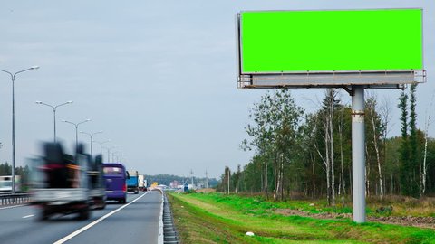 billboard with a green screen