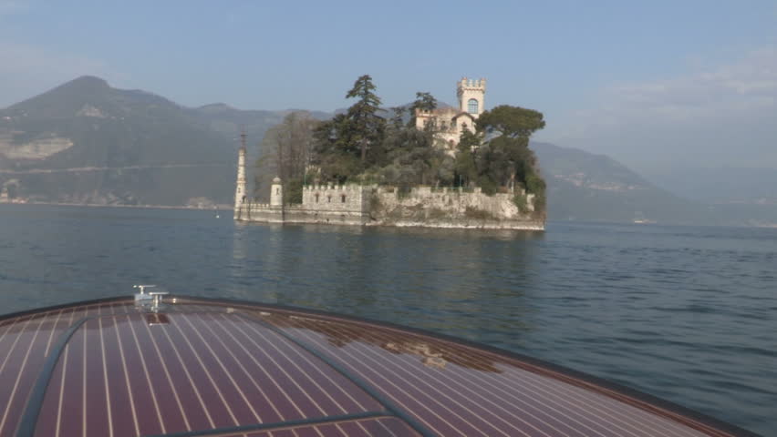 castle on loreto island iseo lake Stock Footage Video (100% Royalty