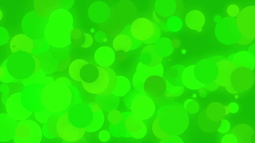 Green Glowing Slow Moving Spheres Abstract Background