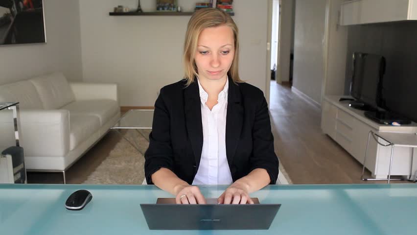 Girl working on the computer