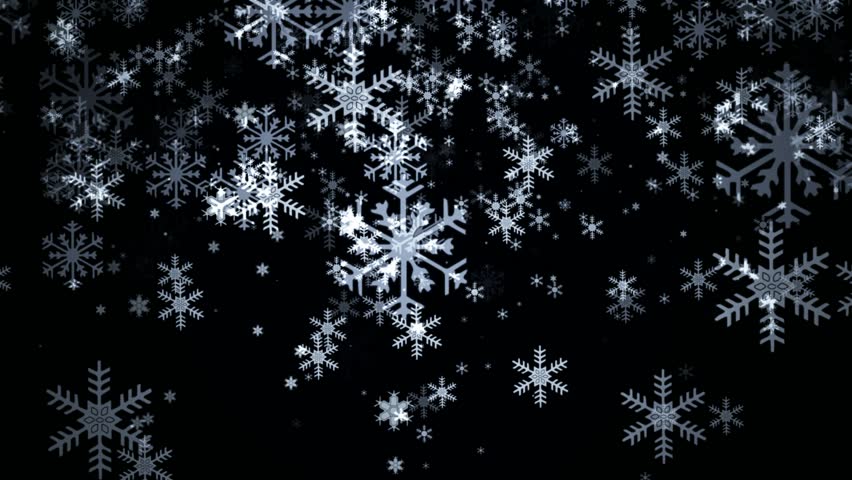 snowflakes falling on black background Stock Footage Video (100% ...