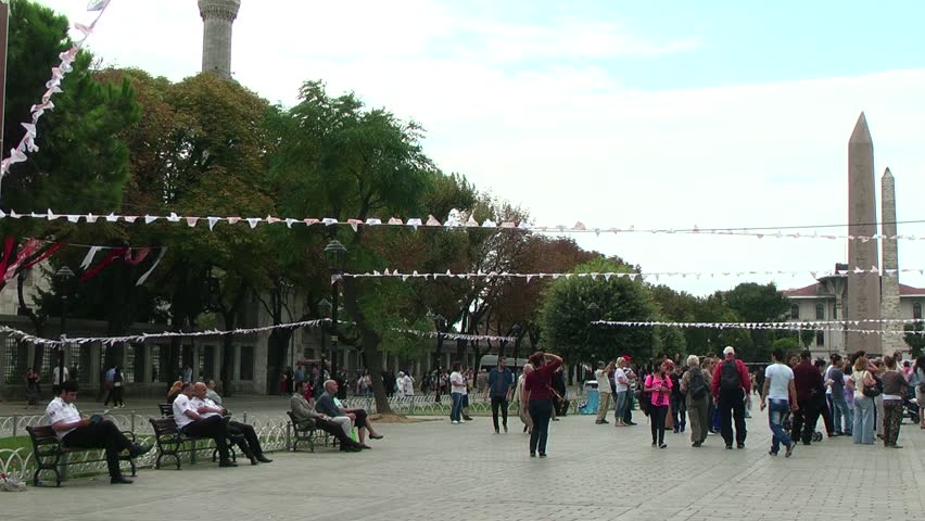 ISTANBUL, TURKEY â SEPTEMBER 2013: People in the square. Every nearly 8