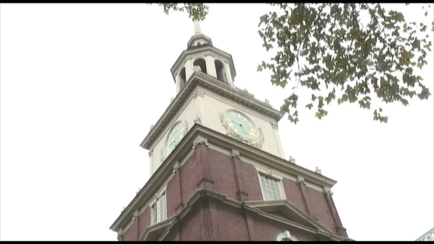 Tilt shot of Independence Hall