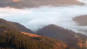 Time lapse clip. Fantastic mountain landscape with colorful cloud. Dramatic sky. Carpathian, Ukraine, Europe. Beauty world. Full HD video (High Definition)