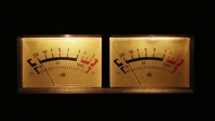 stereo decibel meters with backlit - part of sound equipment