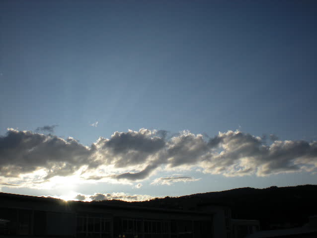 Sunset over hill, nightfall