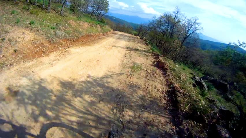 Mountain bike downhill sport race Stock Video.
