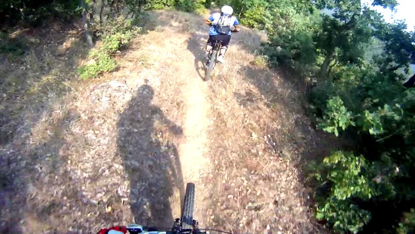 HD: Extreme Sport Race Cycling - Stock Video. Mountain bikers in extreme sport