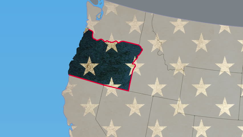 Oregon pull out, smooth USA Map, vector origin. No signs or letters. All 50