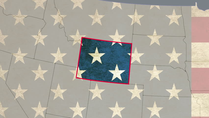 Wyoming pull out, smooth USA Map, vector origin. No signs or letters. All 50
