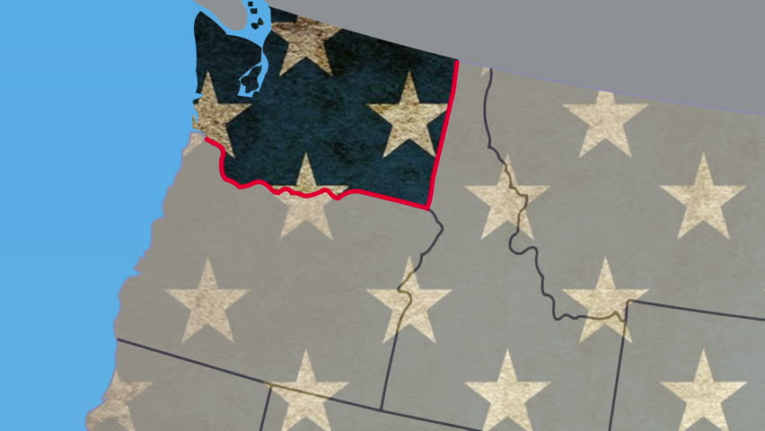 Washington state pull out, smooth USA Map, vector origin. No signs or letters.