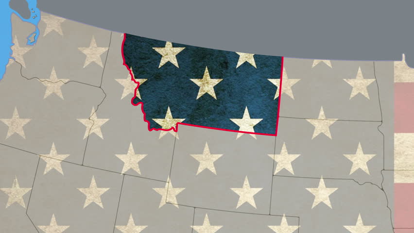 Montana pull out, smooth USA Map, vector origin. No signs or letters. All 50