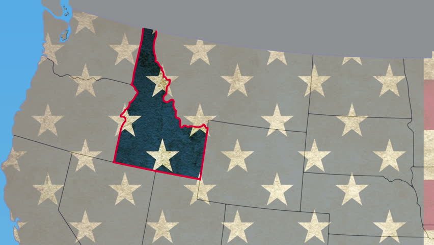 Idaho pull out, smooth USA Map, vector origin. No signs or letters. All 50