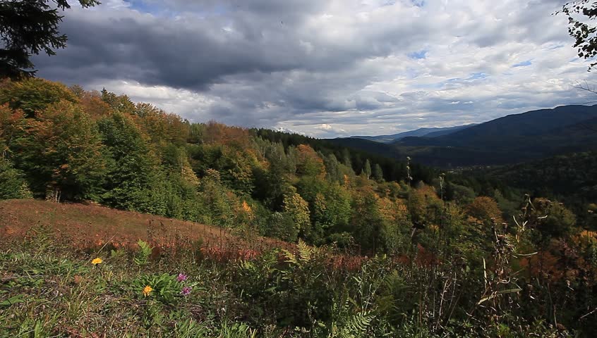 mountain view with sky and clouds