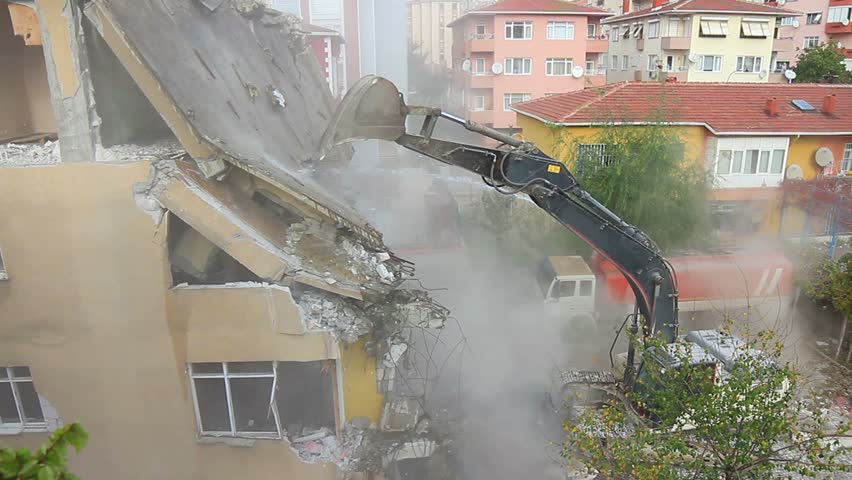 Dismantling of a house building, Istanbul is redeveloping neighborhoods to