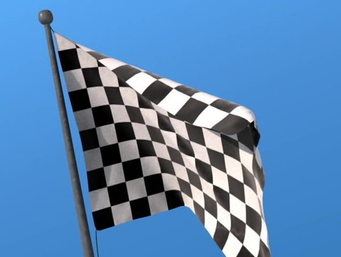Checkered flag in the wind.