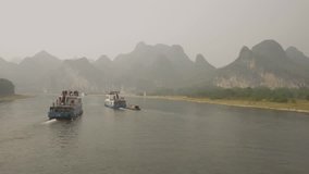 on the Lijiang River to the town of Yangshuo