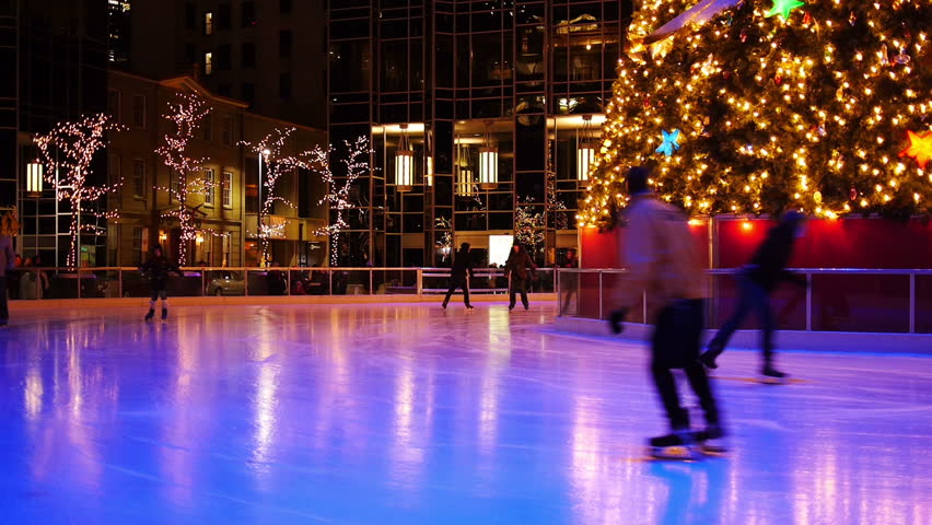 PITTSBURGH, PA - Circa November, 2013 - People enjoy The Rink at PPG Place