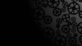loop animated gears animation  on black for background