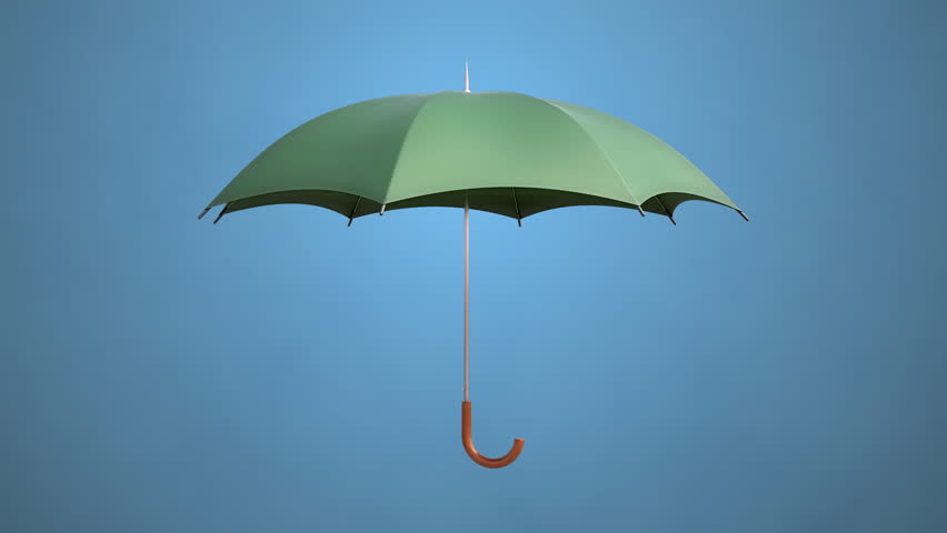 This is a CG animation of a folding and then opening umbrella. 