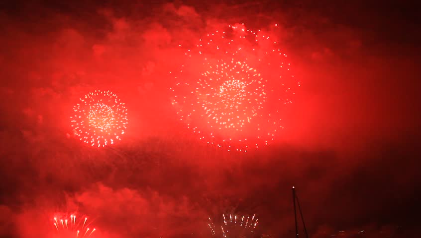 Amazing fireworks, full of fire and smoke. Firework show an amazing spectacle

