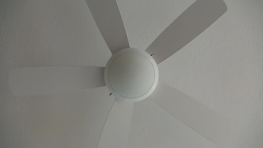 A ceiling fan inside a home