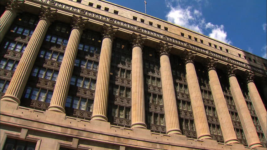 Multiple views of The City County Building in Chicago