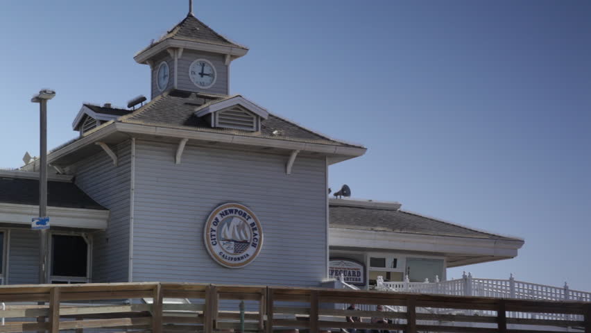 Newport Beach, California - October 4, 2013 - Medium shot of the Lifeguard Headquarters.