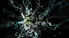 fantastic video animation with particle stripe object in motion, loop HD 1080p