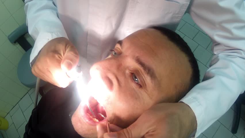 dentist teth checkup at stomatology centar, doctor pov