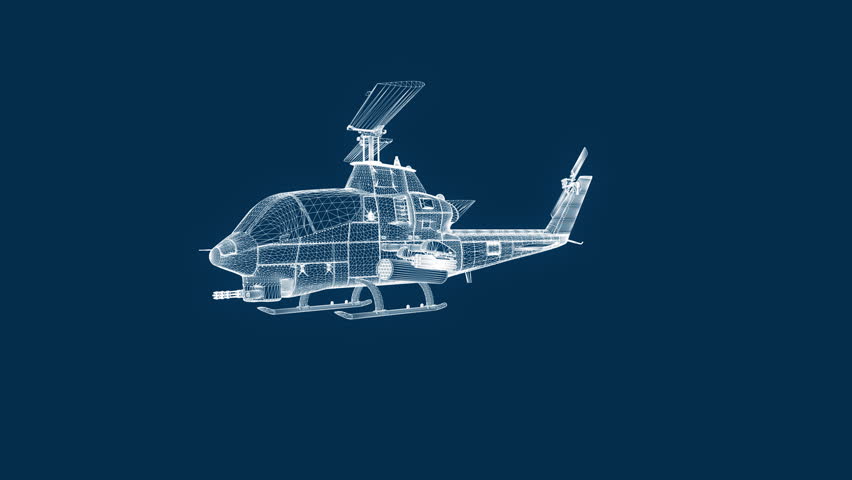 Blueprint helicopter, seamless loop