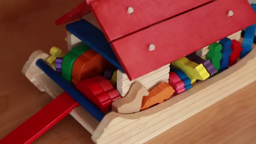 A fun wooden Noah's ark toy