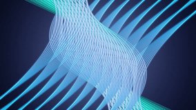 fantastic video animation with stripe wave object in motion, loop HD 1080p
