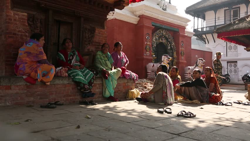 KATHMANDU, NEPAL - NOV 28: Street scene in the old town, Nov 28, 2013 in