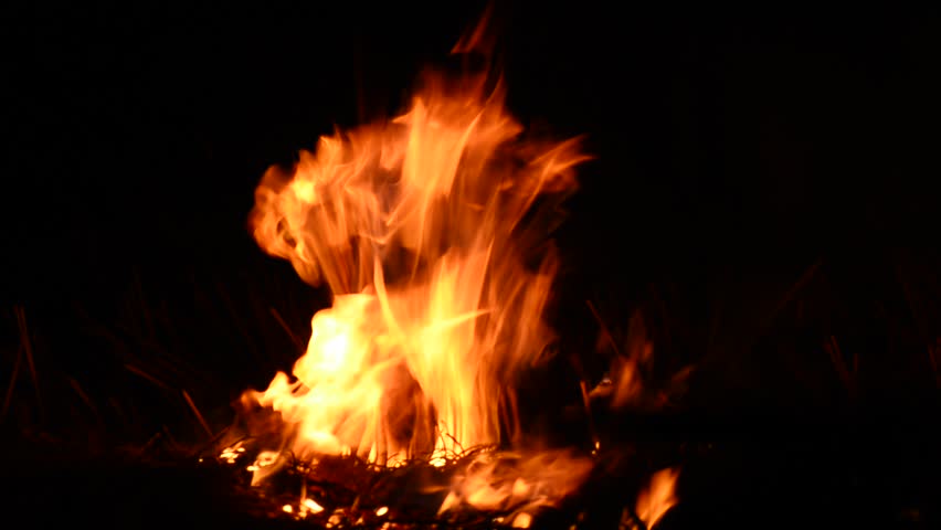 Burn fire with wood and legs