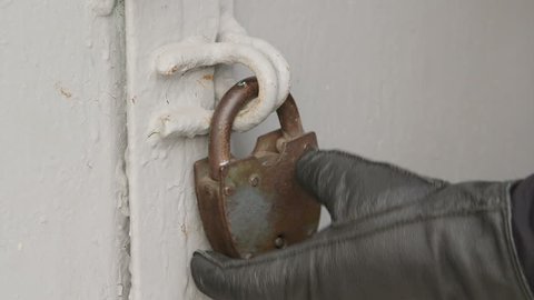 Burglar cut away the padlock on the gate